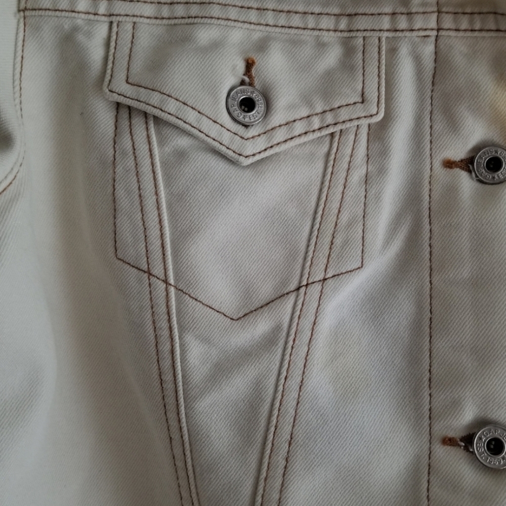 Vintage Gap Cream Denim Jacket - Picture 5 of 9